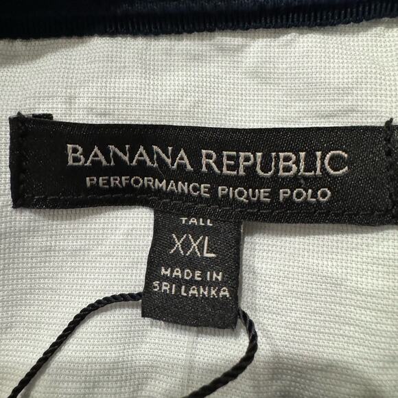NWT Banana Republic Light Blue Performance Pique Polo Chest Pocket Size XXL TALL - Picture 7 of 9